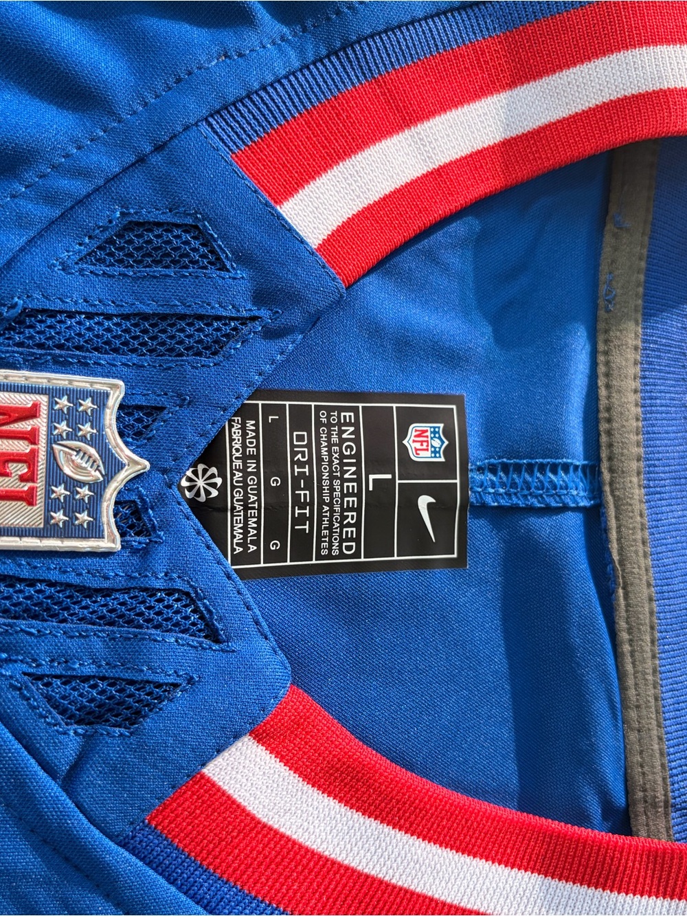 🔥NEW🔥Jaxson Dart #6 New York Giants Nike NFL Blue Jersey - Picture 2 of 4